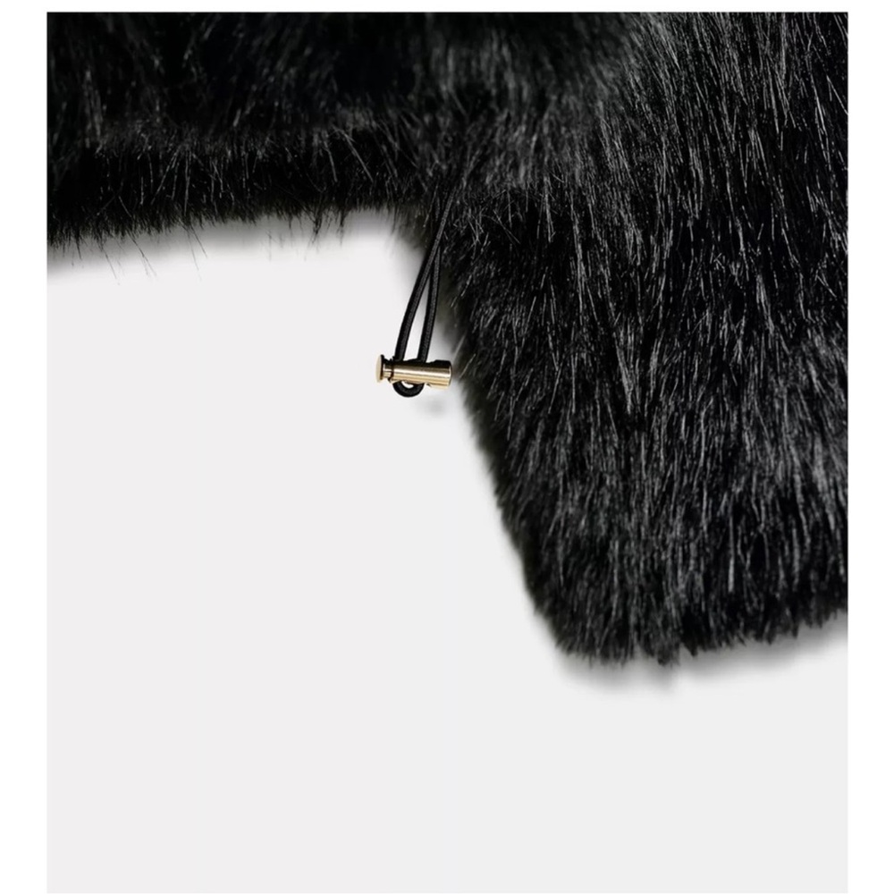 ZARA SHORT FAUX FUR HOODED COAT - Picture 11 of 13